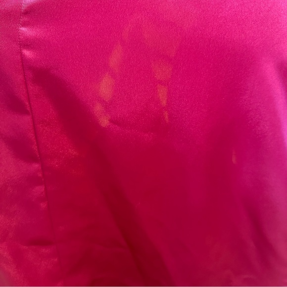 Hot pink satin effect wrap Slip lace up back long Dress gown 6 - Picture 14 of 16